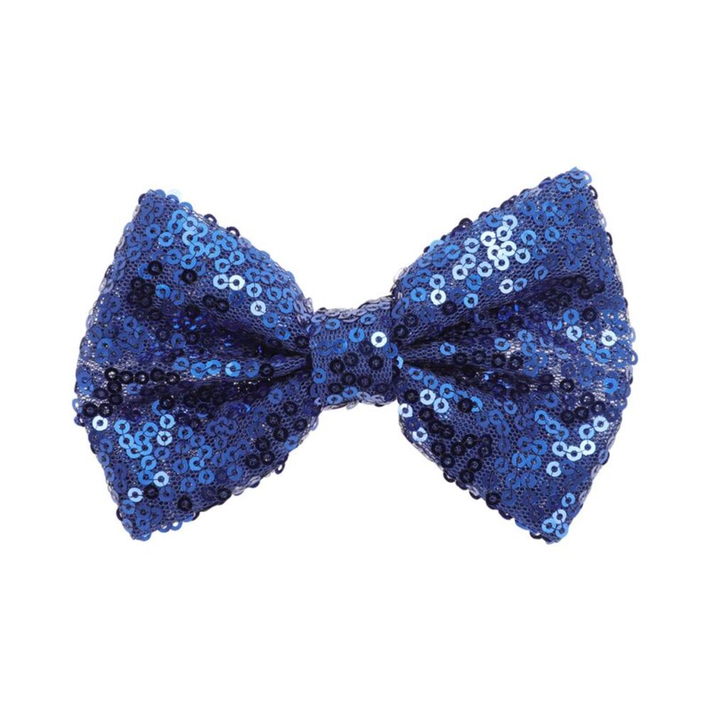 Elegant Sequins Bow Hair Clip Blue